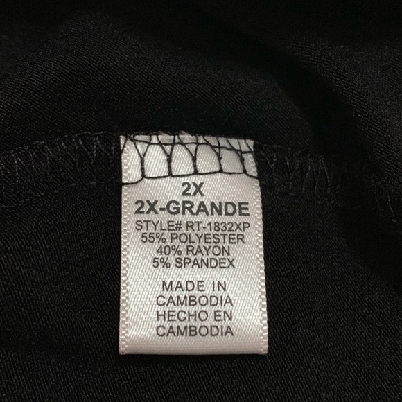 🆕 Zenana Plus Size Tunic Top Black Tee Web 1X 2X - Picture 6 of 8